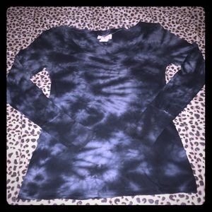 Tie die long sleeve cotton tee
